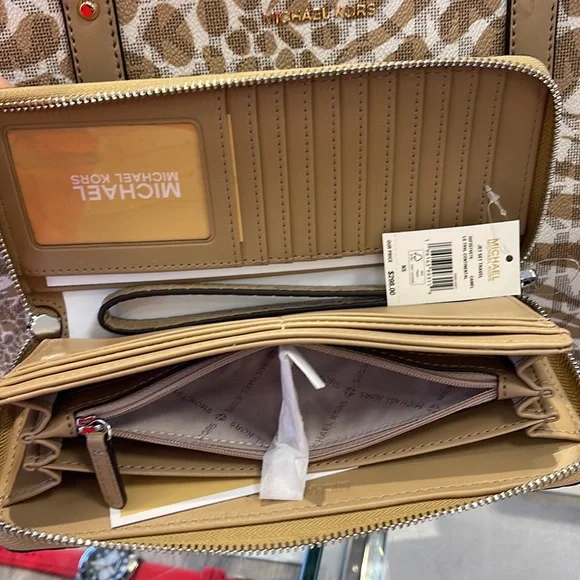 Michael Kors Large Jet Set Travel Continental Wristlet Phone Holder Case Wallet - Picture 15 of 16